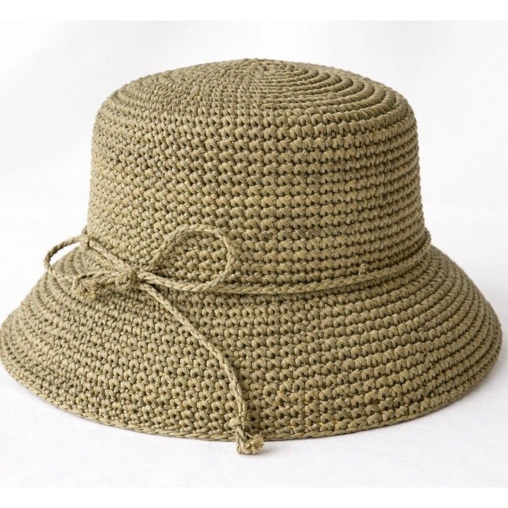 Corriboree Australia Olive Green Raffia Straw Hat Women Packable